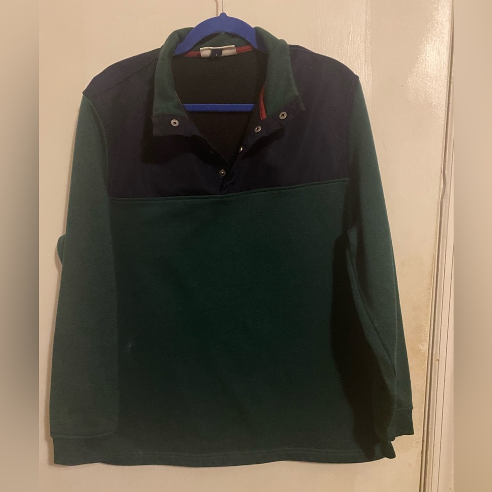 Club Room blue and green  Quarter Snap Sweatshirt L